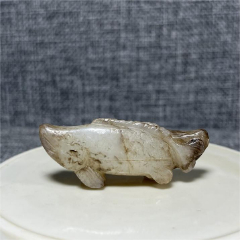 古董老玉器古玉老玉传世明代清代新疆和田玉白玉雕龙腰牌老玉佩
