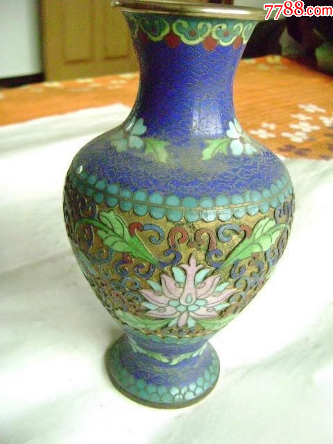 纯手工掐金丝珐琅彩工艺、景泰蓝花瓶-景泰蓝/珐琅-7788旧书网