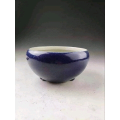 古玩舊藏霽藍釉三足香爐_雷雷的店