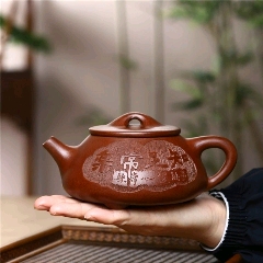 正品宜興紫砂壺名家顧景舟全手工原礦功夫茶具大容量石瓢茶杯茶壺_新匯創(chuàng)億商行