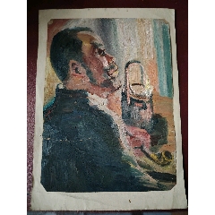 油画原画　30cm 布面油画 小妇人，2025 「格子小人」 絵画