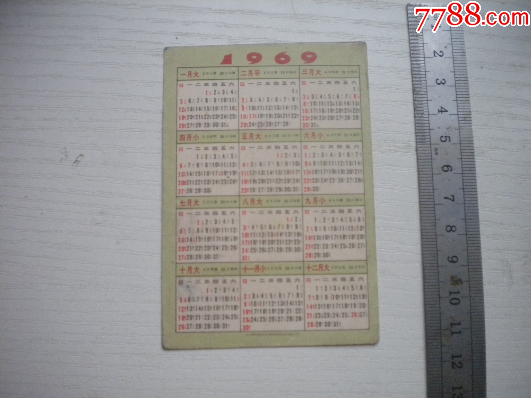 《毛主席去安源年歷卡》，長10厘米寬7厘米，N4815號，北京1969年出品9._價格30元【盛京萬泉書店】_第3張_7788收藏__收藏?zé)峋€