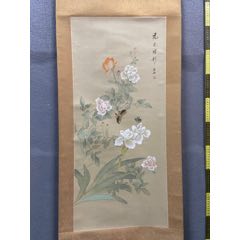 古董 書畫 肉筆 花蝶圖 古董 書畫 肉筆 花蝶圖