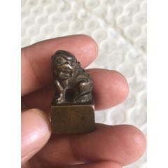清代瑞兽钮美工老铜印章-铜/金属印章-7788红宝书
