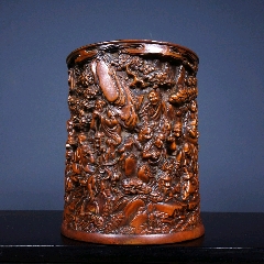 黄杨木精工雕刻(Aj)笔筒-笔筒-7788旧书网