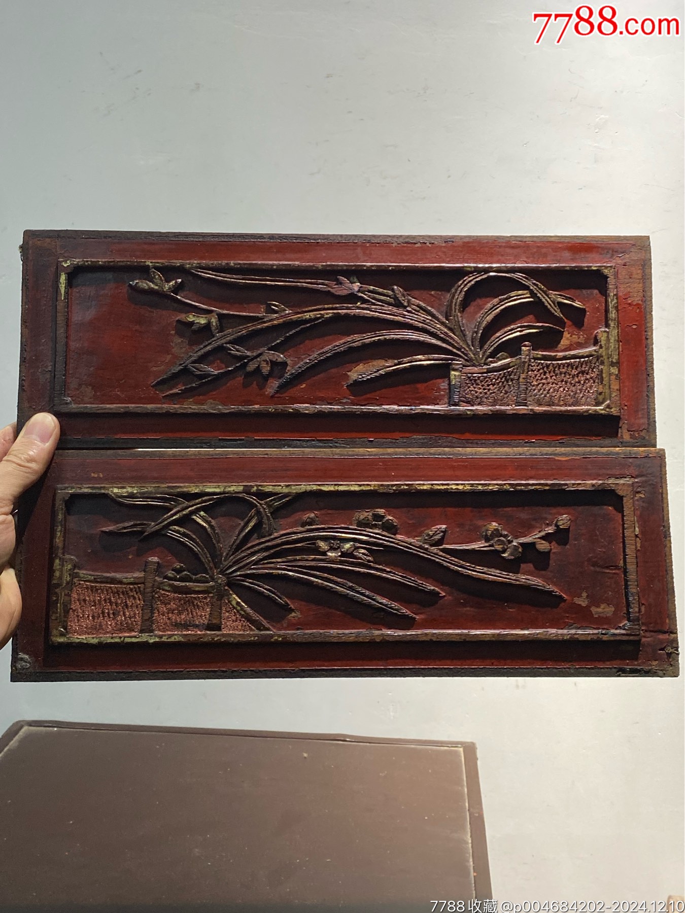 特价,清代精工木雕,兰花一对-价格:300元-se104213088-木雕花板-零售-7788收藏__收藏热线