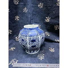 中国　青花　獅子花卉文瓶　壷　V　R6208F 中国 青花 獅子花卉文瓶 壷 V R6208F