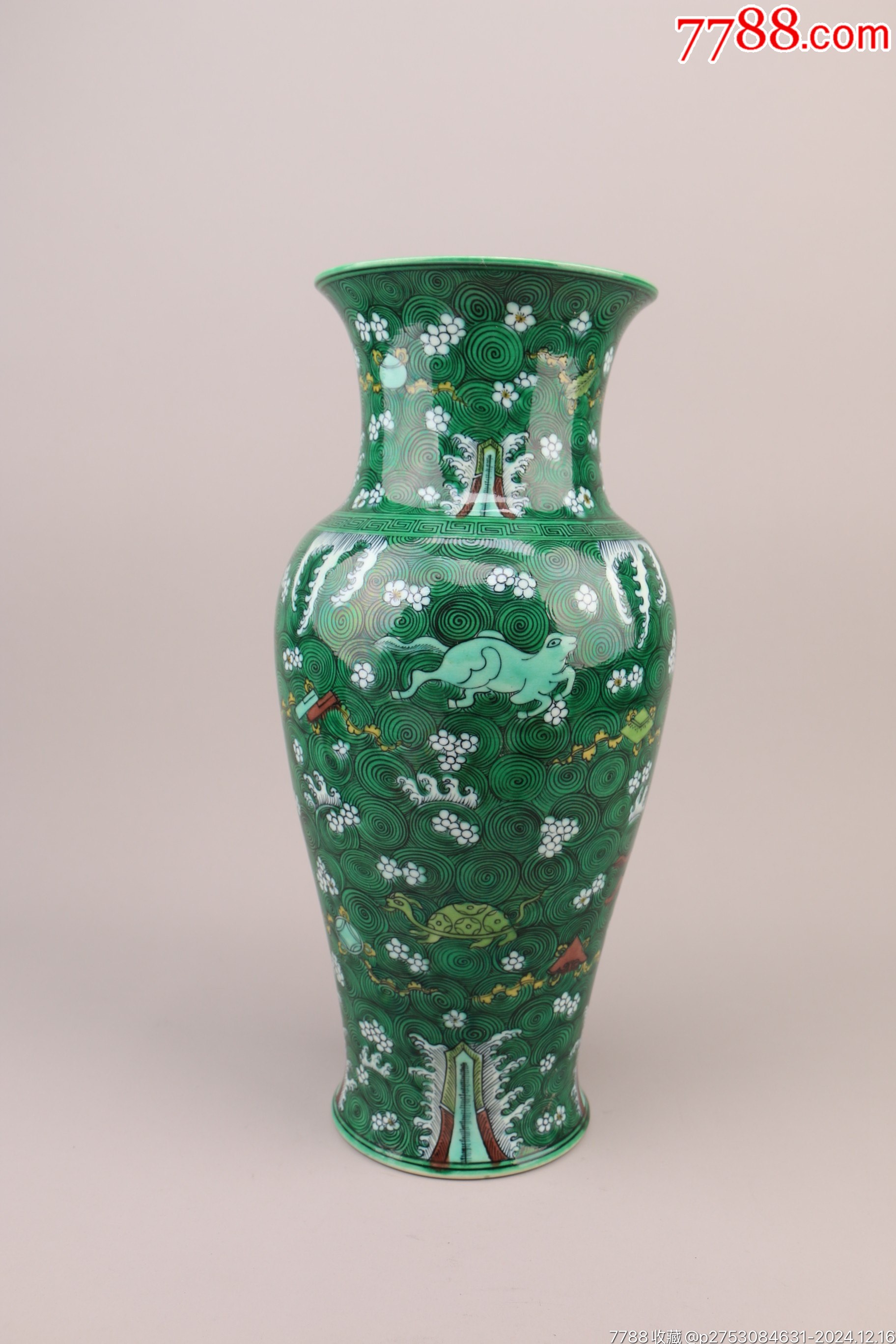中国 清朝 素三彩瓶 箱付き 珍品 Q96-3