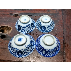 清代青花缠枝花敞口茶盏_青花瓷_林邑崇古【7788旧书网】
