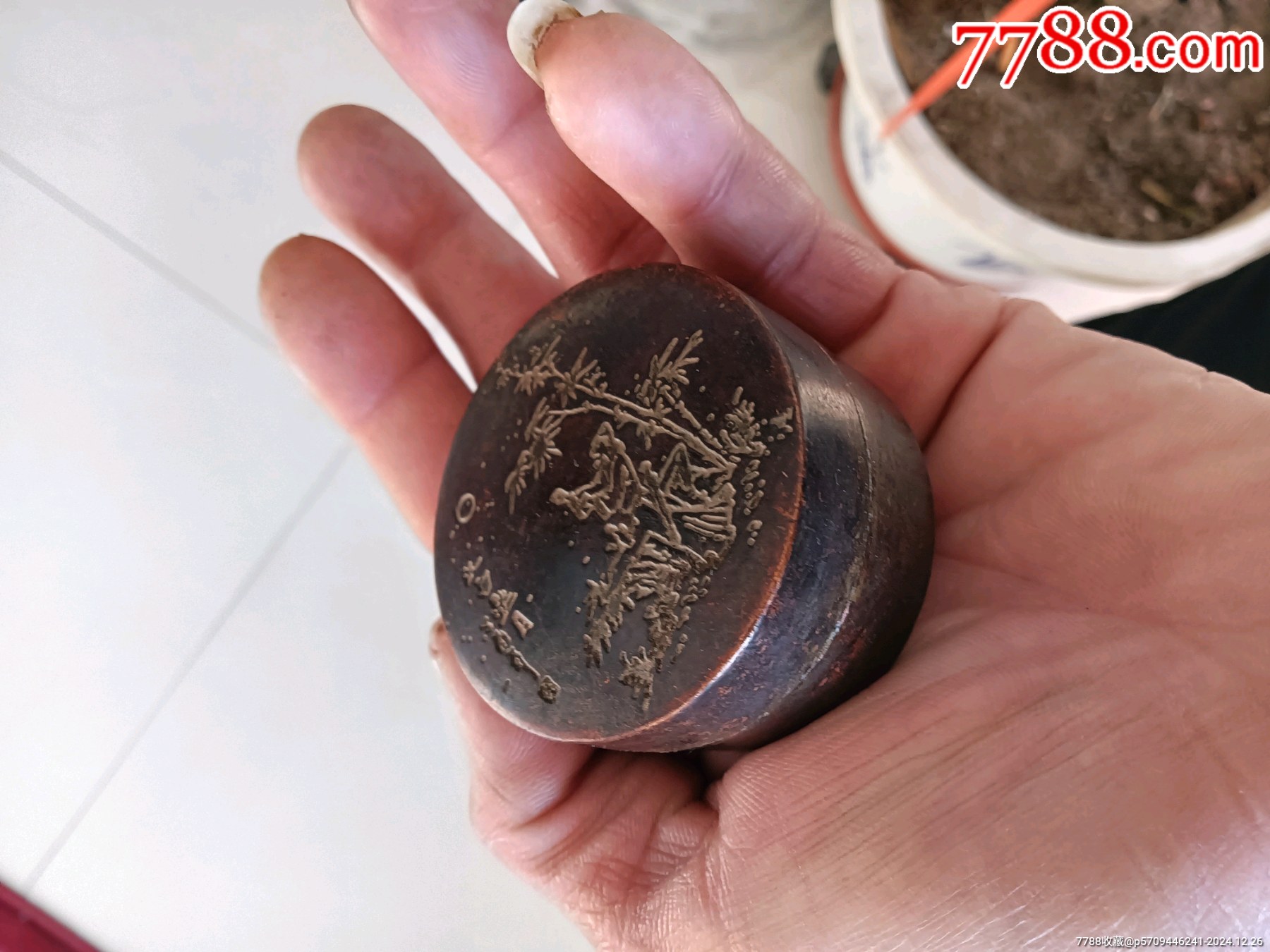 民国时期老铜首饰盒,胭脂盒