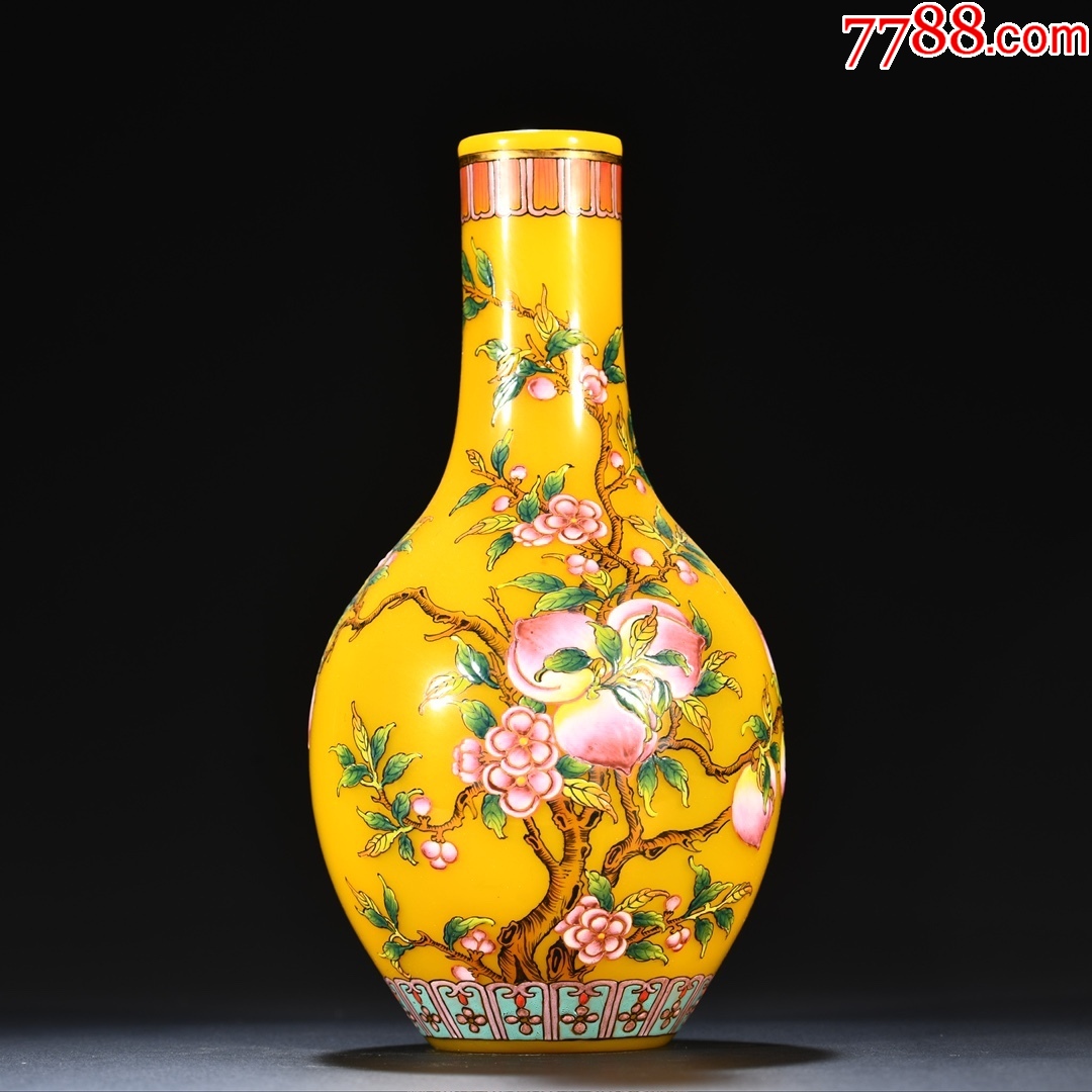 老琉璃料器画珐琅彩花瓶】。_琉璃瓶_图片收藏_回收价格_7788老酒收藏