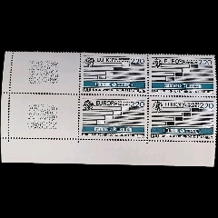 法國(guó)1988年歐羅巴交通與通信城市有軌電車(chē)1枚直角邊方連郵票原膠無(wú)貼R704