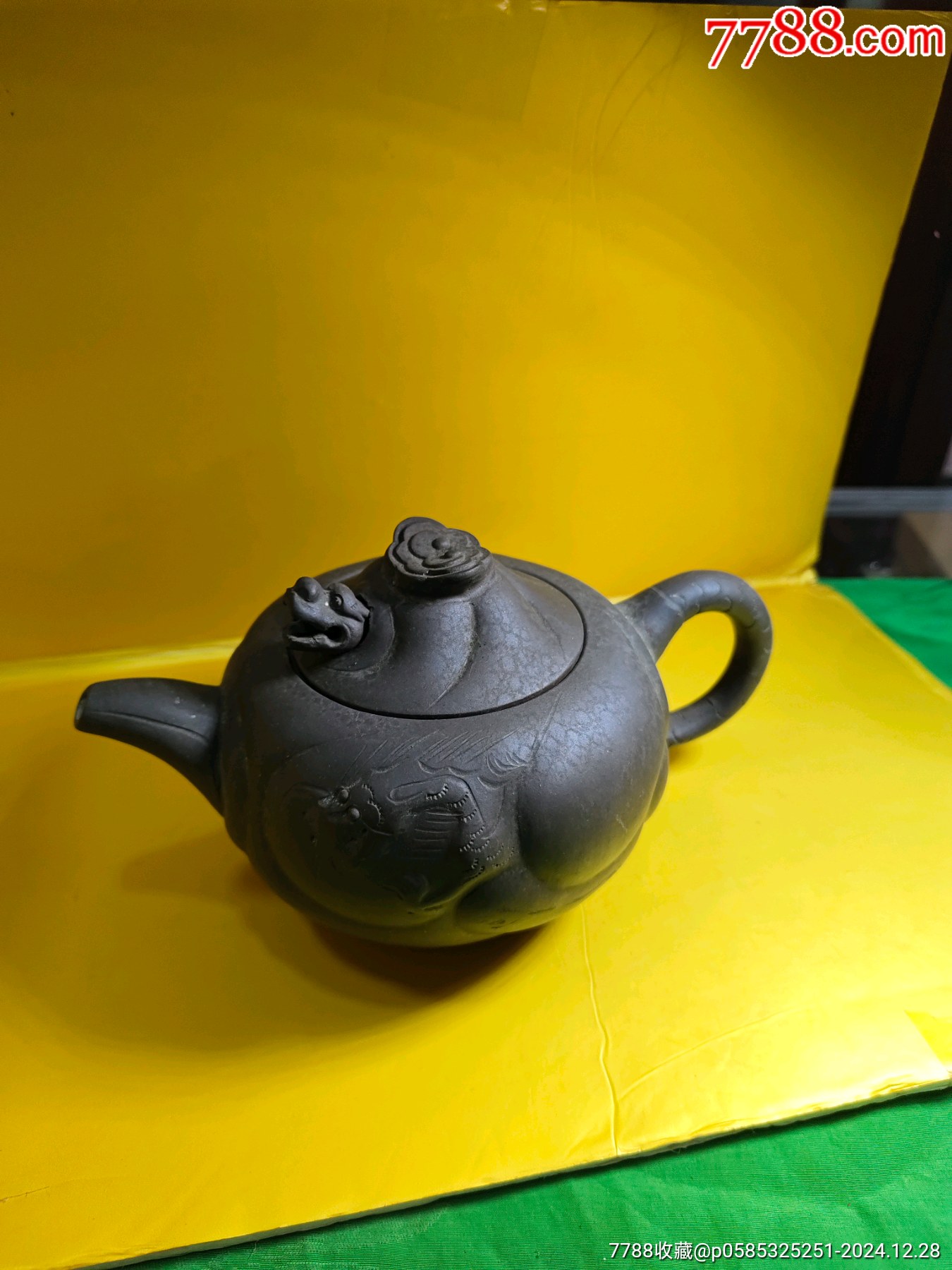 名家制的壶身壶盖都带龙头雕刻的紫砂壶_紫砂壶_图片鉴赏_收藏价值_7788古籍收藏