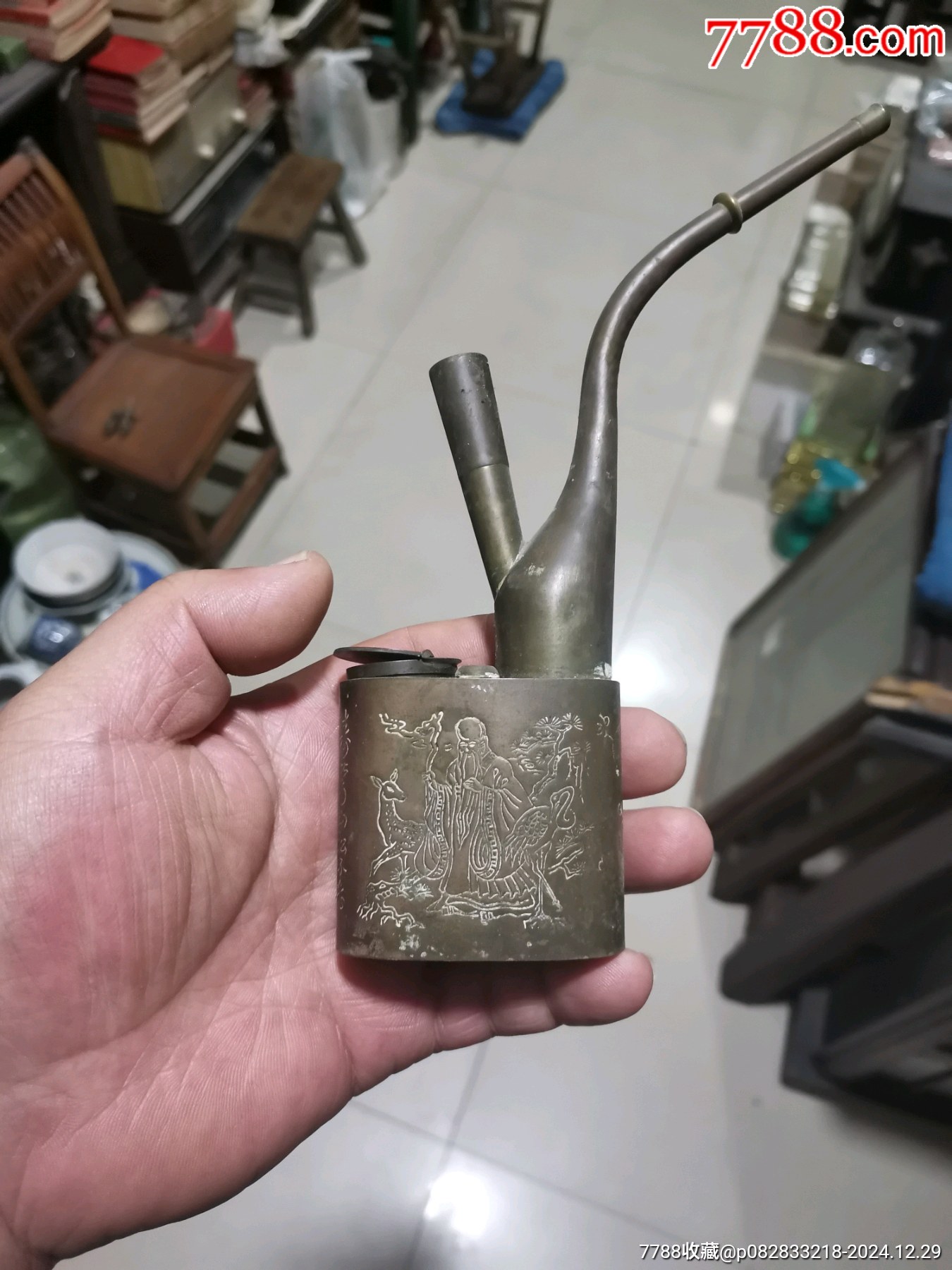 八九十年代铜水烟壶_水烟壶/烟袋_古苑轩【7788旧书网】