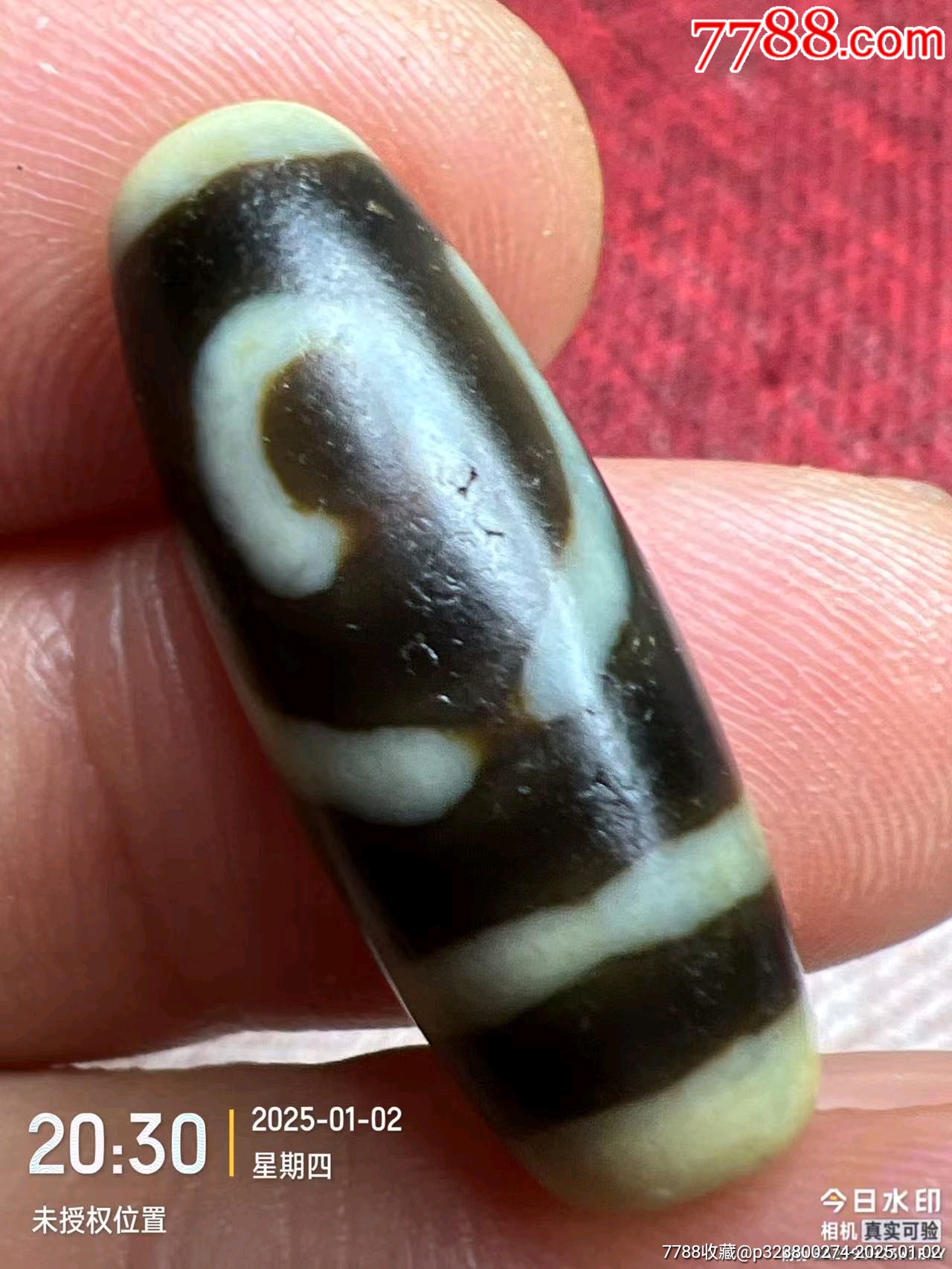 藏传爆老几百年两眼老天珠-价格:198元-se104597954-天珠-零售-7788收藏__收藏热线