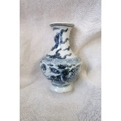 中国　古渡　青花　花文振出瓶　M　R6541 青花瓶子-青花瓷-7788红宝书