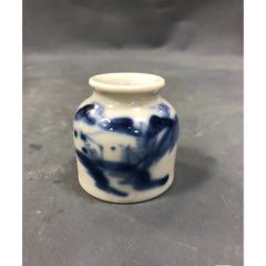 清代中期豆青釉青花高加白“刘海撒金钱”大花瓶-青花瓷-7788红宝书