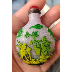 珊瑚红老琉璃浮雕鼻烟壶-鼻烟壶-7788红宝书