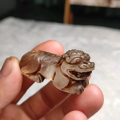 古玩舊藏清代水晶獅子_雷雷的店