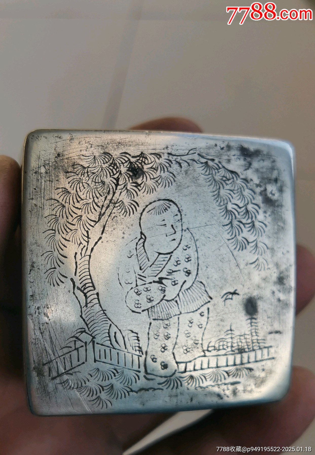 清末民國時期嬰戲圖白銅墨盒_價格850元_第1張_7788收藏__收藏?zé)峋€