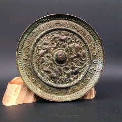 青銅包漿走獸銅鏡古文銅鏡銅鏡擺件_新匯創(chuàng)億商行