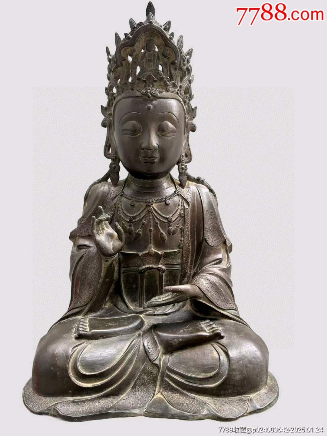 古玩旧藏明清观音铜像_铜像/铜佛像_收藏价格_鉴定交易_7788瓷器网