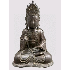 观音像，古銅製，時代物，高63cm，重8000克。 观音像，古銅製，時代物，高63cm，重8000克。