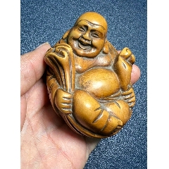 古玩舊藏創(chuàng)匯期黃楊木大肚彌勒佛_雷雷的店