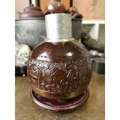 經(jīng)典級(jí)老椰殼錫茶葉罐_雷雷的店