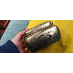 清代白銅烤藍(lán)手爐_雷雷的店