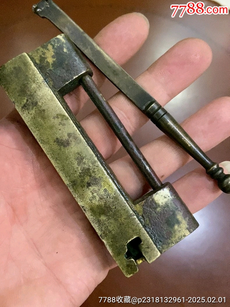 古玩舊藏明式老銅鎖_價(jià)格1480元_第1張_7788收藏__收藏?zé)峋€