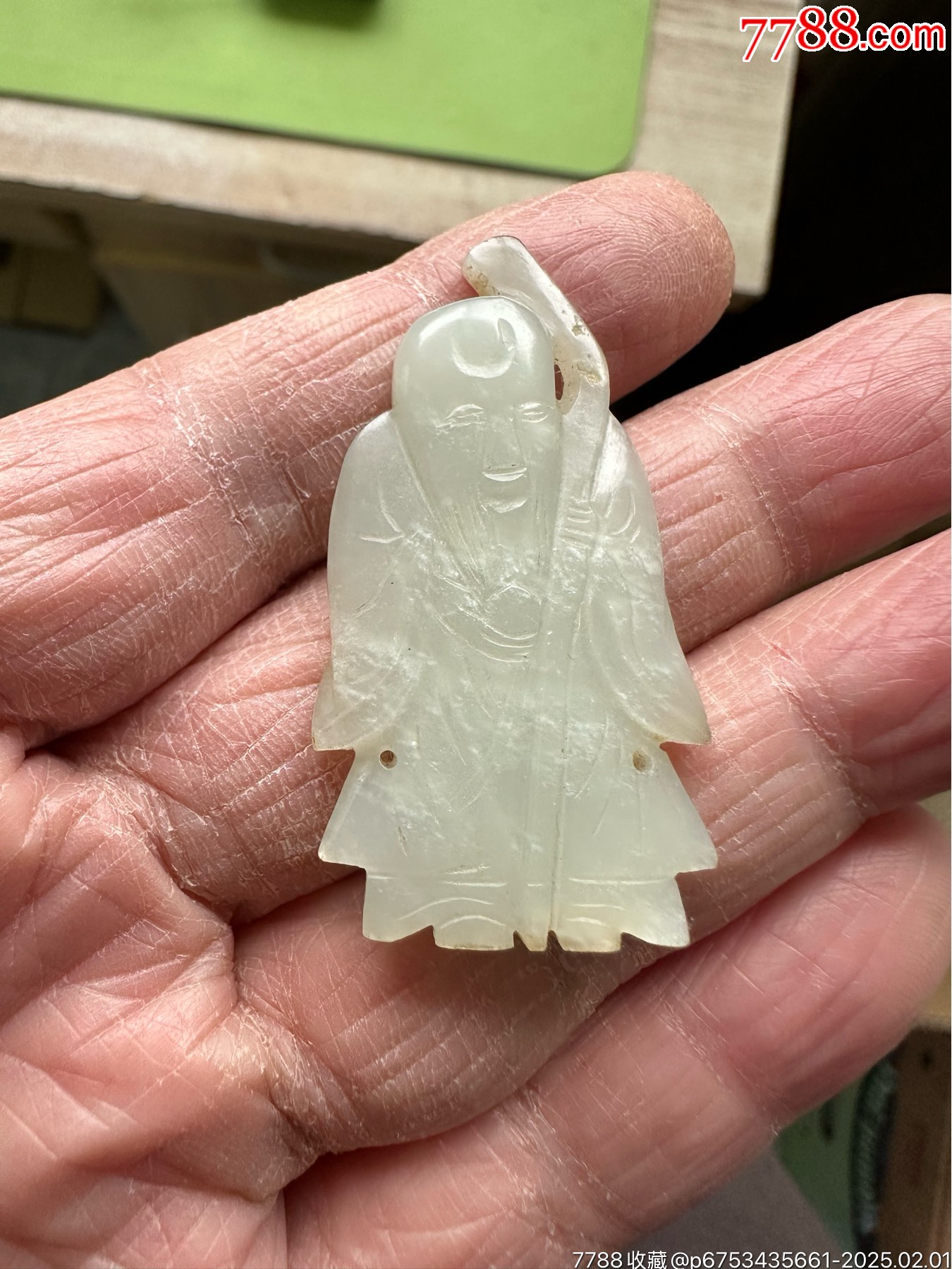 【初回限定】 老白玉寿星_和田玉_图片鉴赏_收藏价值_7788铜炉收藏 置物