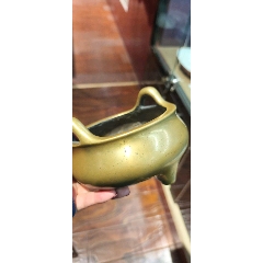 明代三足橋耳銅香爐_雷雷的店