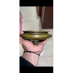 古玩舊藏三足獸耳銅香爐_雷雷的店