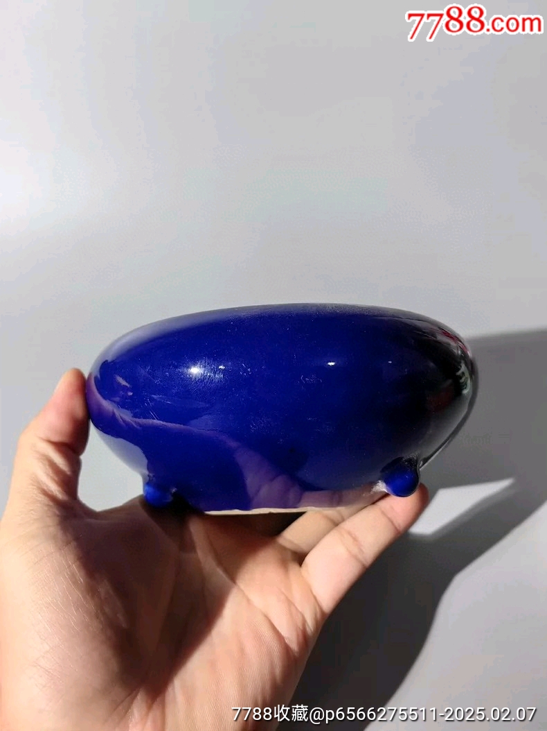 古玩舊藏光緒寶石藍釉三足爐_價格1600元_第1張_7788收藏__收藏熱線