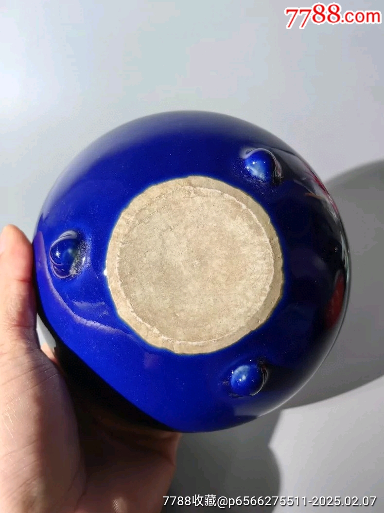 古玩舊藏光緒寶石藍釉三足爐_價格1600元_第6張_7788收藏__收藏熱線