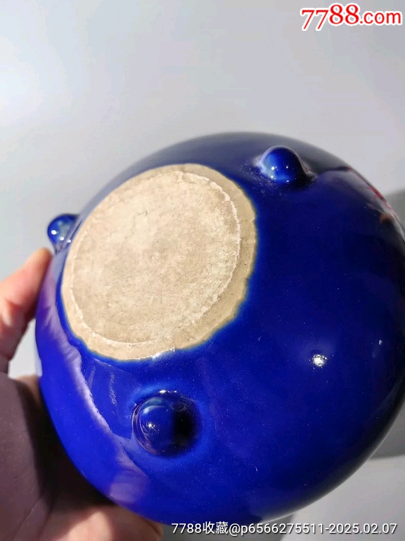 古玩舊藏光緒寶石藍釉三足爐_價格1600元_第7張_7788收藏__收藏熱線