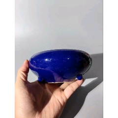 古玩舊藏光緒寶石藍釉三足爐_雷雷的店