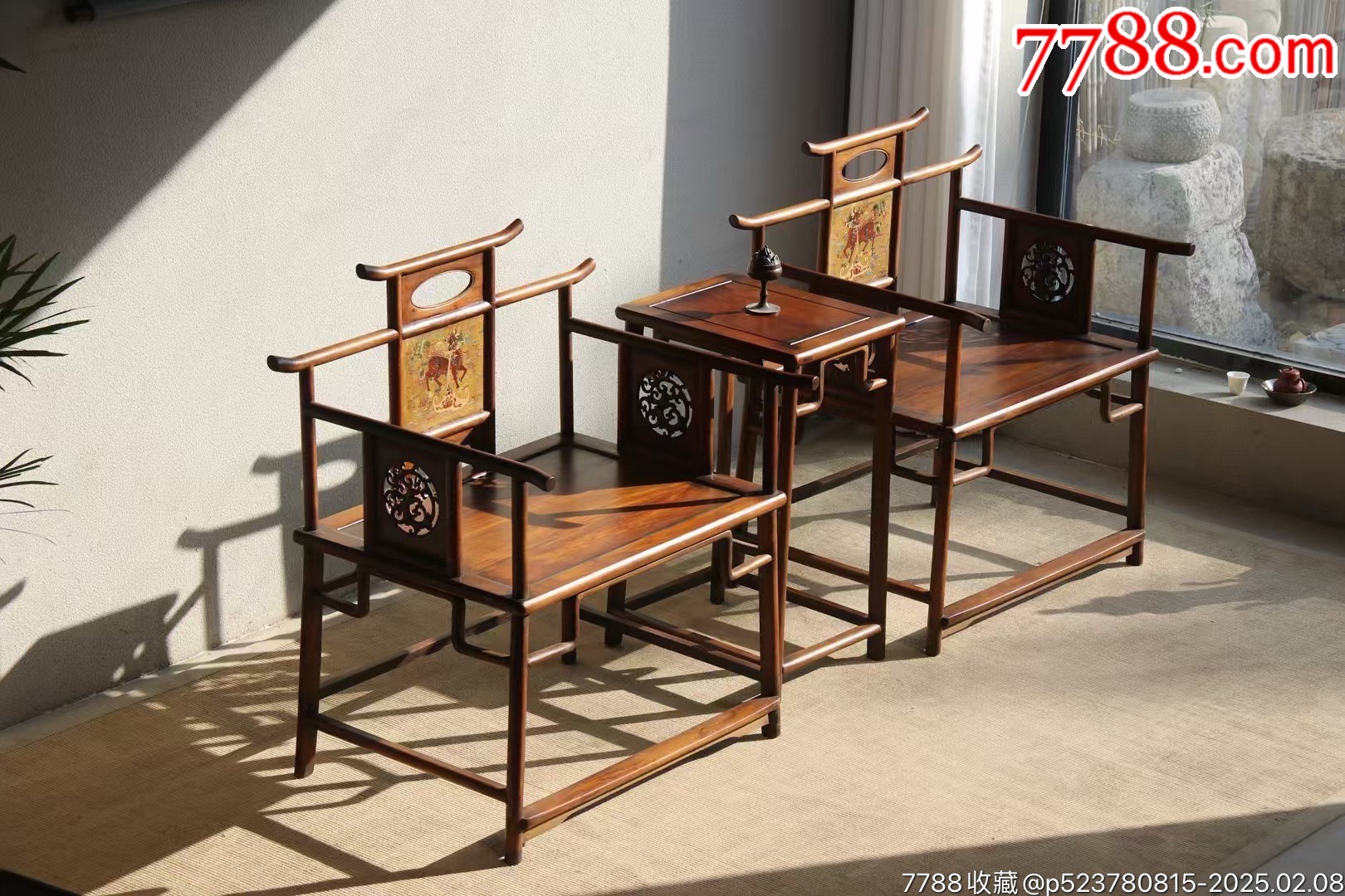 宋式禅椅三件套-价格:9360元-se105066578-木椅/凳-零售-7788收藏__收藏热线