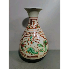 古玩舊藏紅綠彩酒壺_雷雷的店