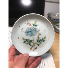 清未時期牡丹花卉紋盤