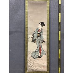 歌川国贞，名品印刷复制浮世绘《美人图》国画书法古玩字画装饰挂
