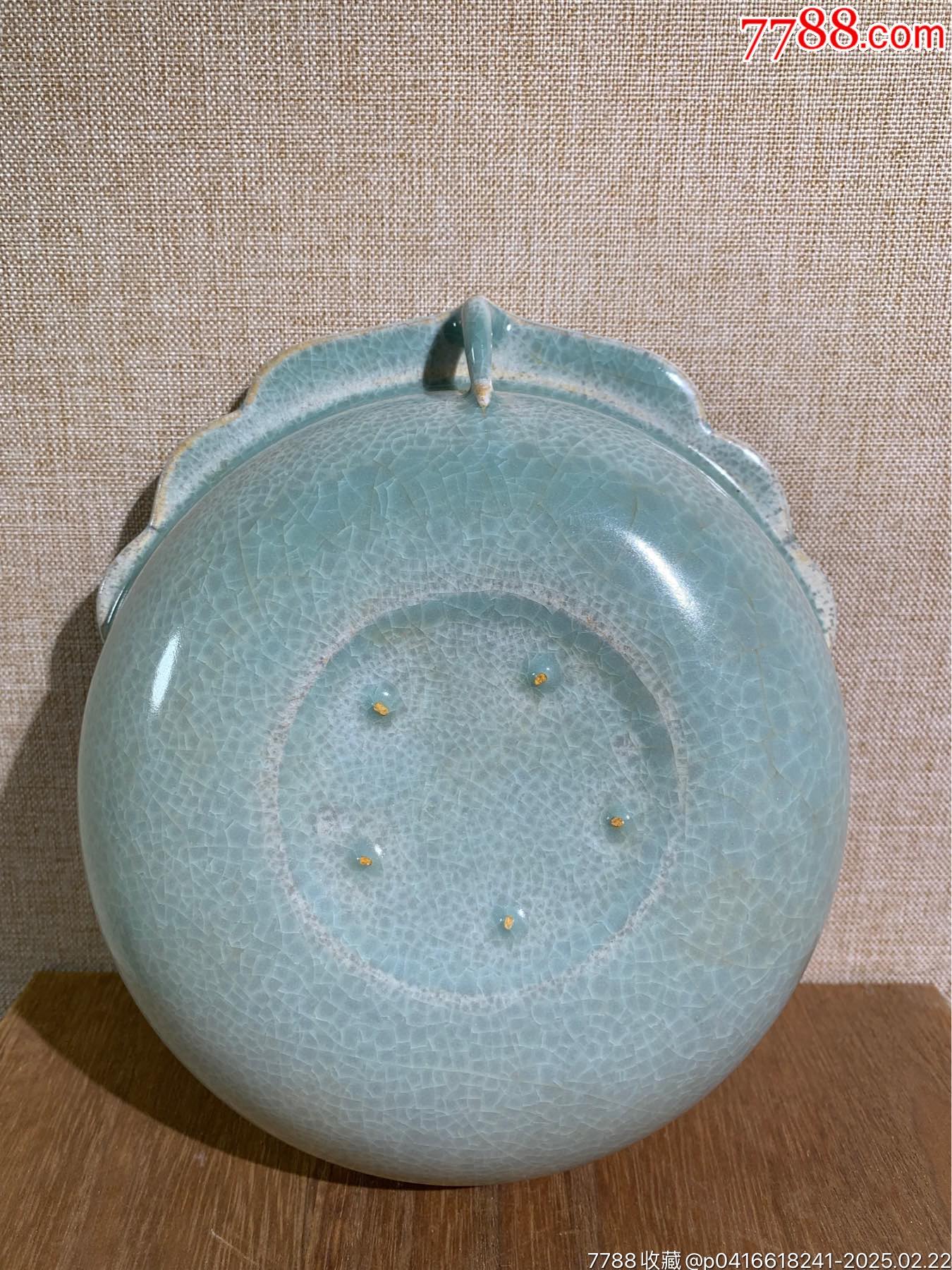 汝窑天蓝釉帽沿洗清凉寺汝窑单柄洗_青白瓷/影青瓷_图片收藏_回收