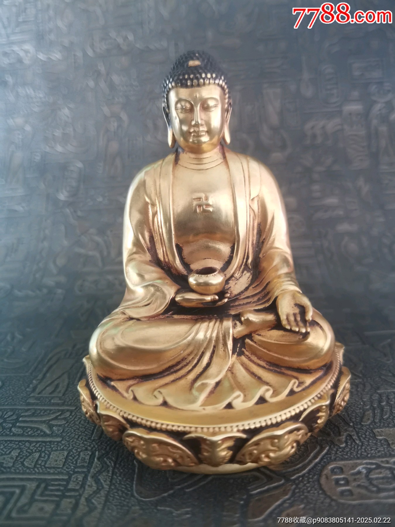 清.銅鎏金藥師佛坐像_價(jià)格1200元_第1張_