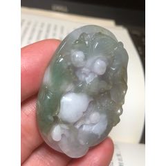 天然翡翠A貨魚悅荷葉