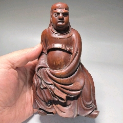 古玩舊藏黃楊木雕刻關(guān)公像_雷雷的店