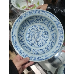 中国清時代青花纏枝蓮茶碗（大清乾隆年製）在銘　XG55-1 中国清時代青花纏枝蓮茶碗（大清乾隆年製）在銘 XG55-