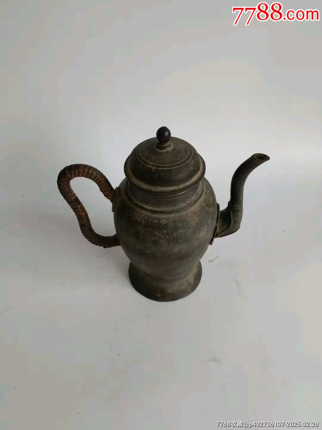 青枠】本錫 錫瓶 水注 急須 鉄瓶 煎茶道具 茶壺 重さ285g 古道具