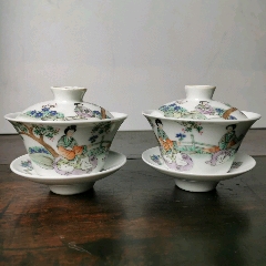 中国古玩 粉彩 香合A 6.8㎝ 東さ6-0208③