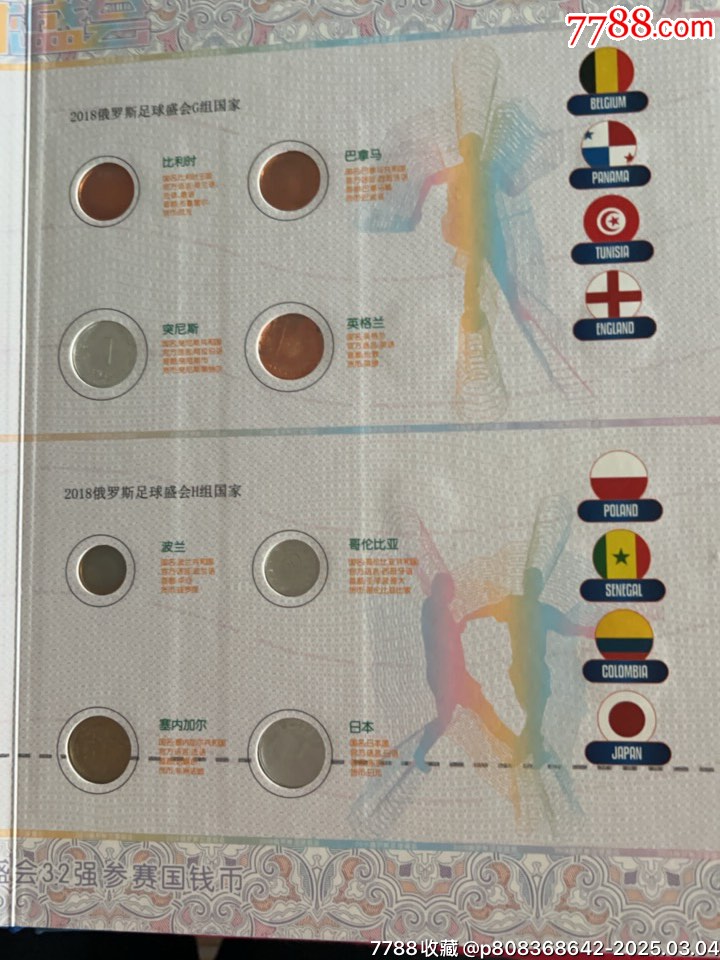 2018俄羅斯足球盛會32上參賽國家錢幣紀(jì)念冊，品相如圖_價(jià)格30元_第5張_7788收藏__收藏?zé)峋€